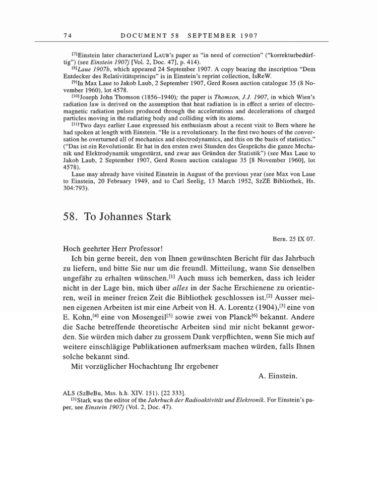 Volume 5: The Swiss Years: Correspondence, 1902-1914 page 74