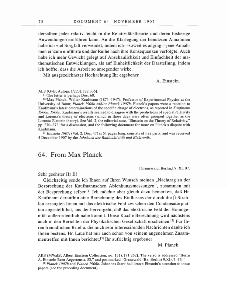 Volume 5: The Swiss Years: Correspondence, 1902-1914 page 78