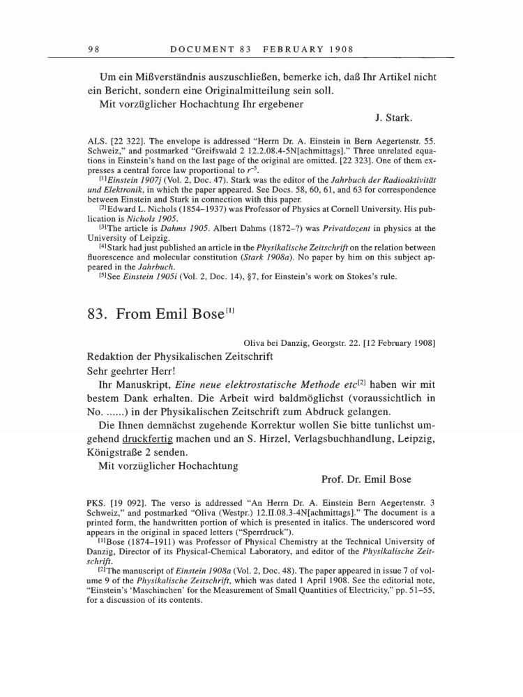 Volume 5: The Swiss Years: Correspondence, 1902-1914 page 98
