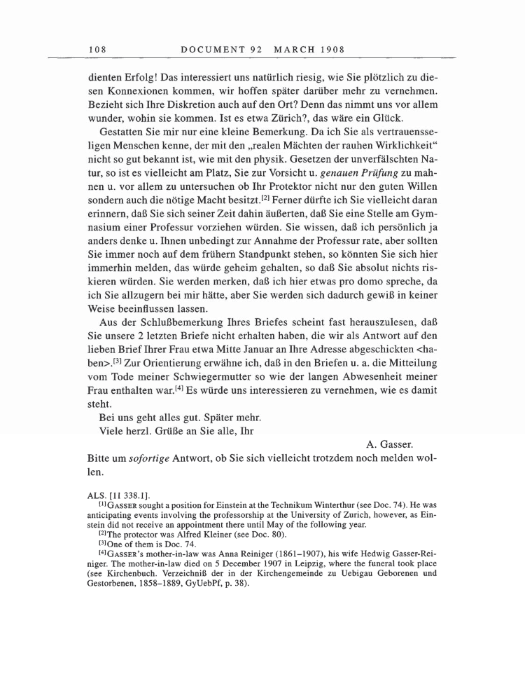Volume 5: The Swiss Years: Correspondence, 1902-1914 page 108