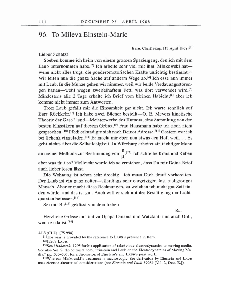 Volume 5: The Swiss Years: Correspondence, 1902-1914 page 114