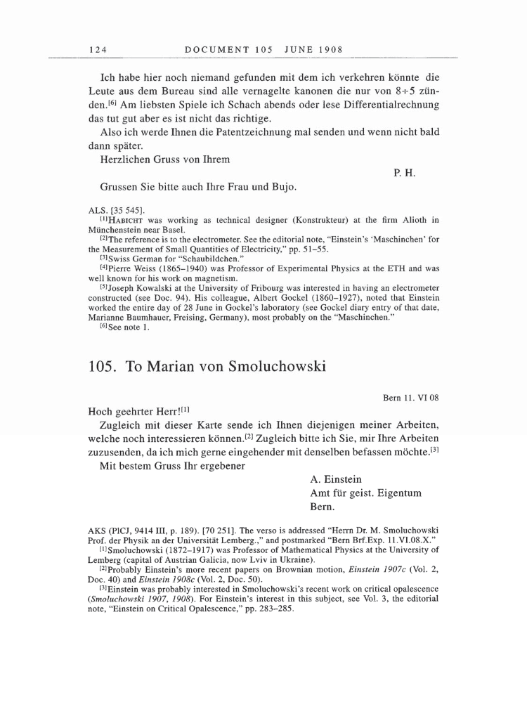 Volume 5: The Swiss Years: Correspondence, 1902-1914 page 124