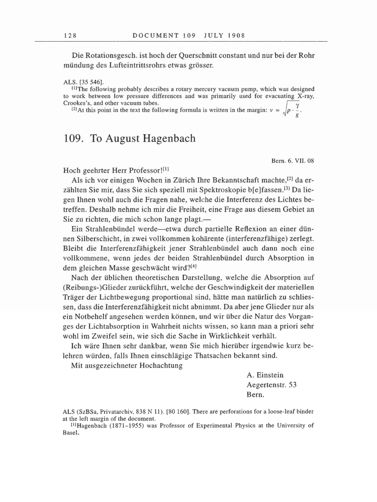 Volume 5: The Swiss Years: Correspondence, 1902-1914 page 128