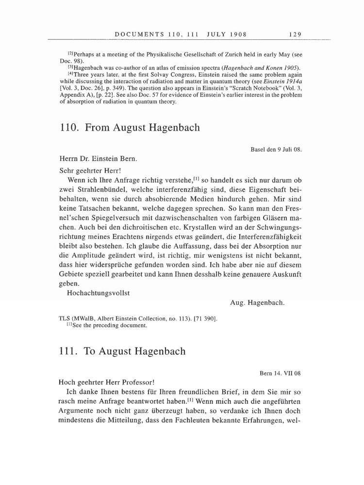 Volume 5: The Swiss Years: Correspondence, 1902-1914 page 129