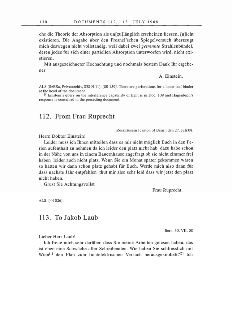 Volume 5: The Swiss Years: Correspondence, 1902-1914 page 130