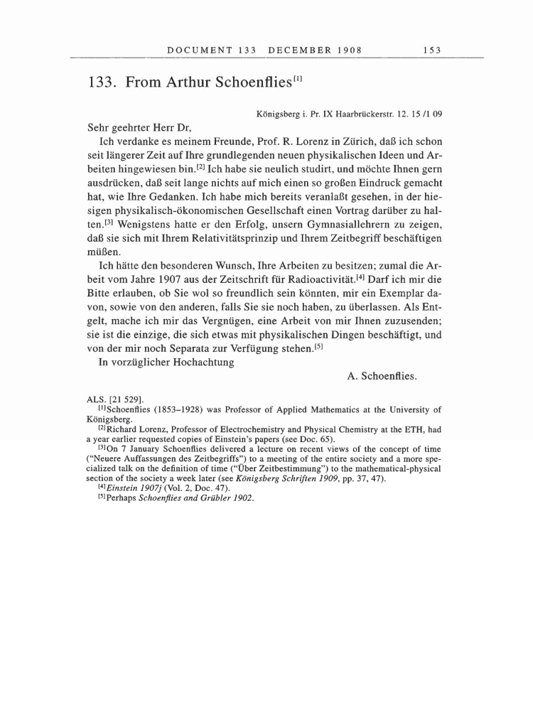 Volume 5: The Swiss Years: Correspondence, 1902-1914 page 153