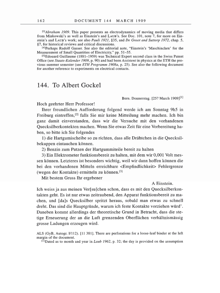 Volume 5: The Swiss Years: Correspondence, 1902-1914 page 162