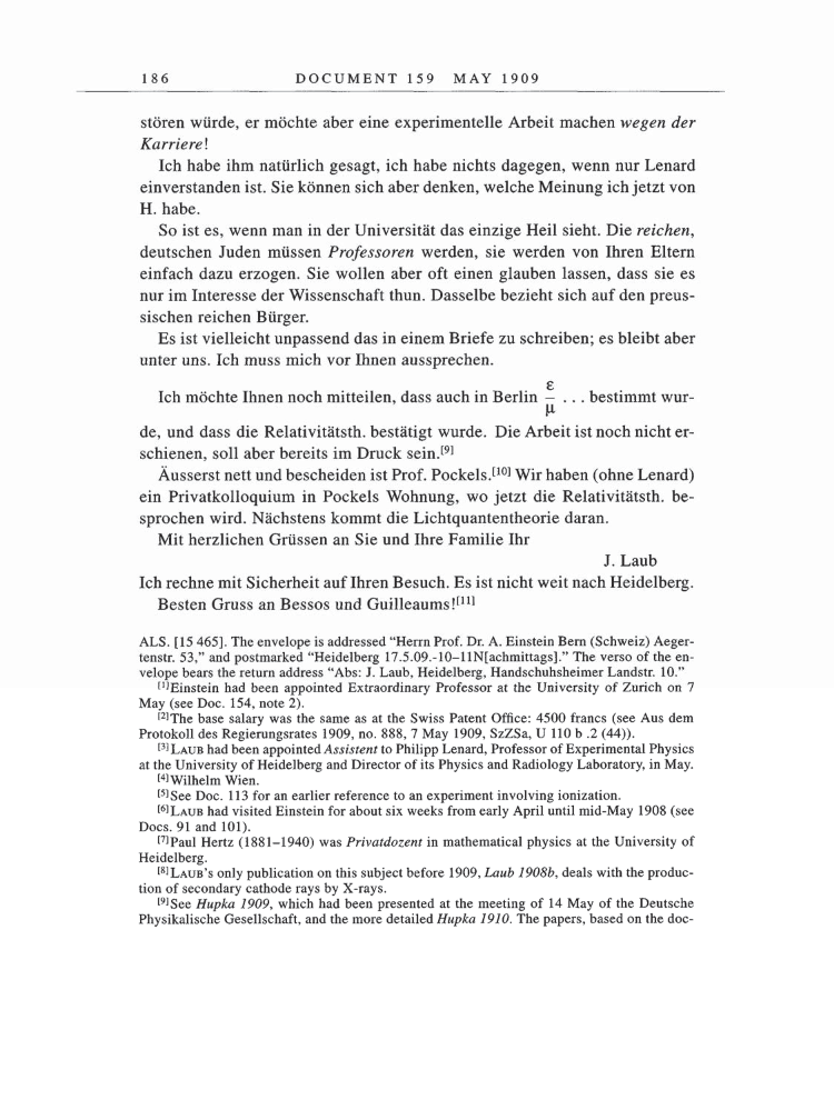 Volume 5: The Swiss Years: Correspondence, 1902-1914 page 186