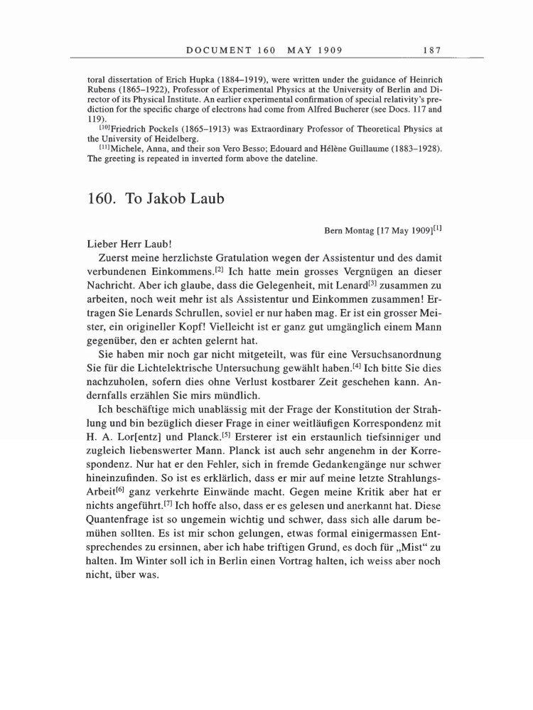 Volume 5: The Swiss Years: Correspondence, 1902-1914 page 187