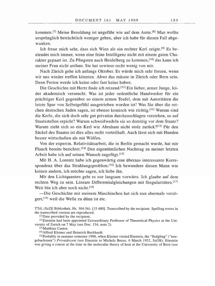 Volume 5: The Swiss Years: Correspondence, 1902-1914 page 189