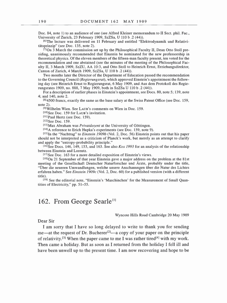 Volume 5: The Swiss Years: Correspondence, 1902-1914 page 190