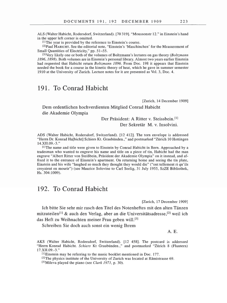 Volume 5: The Swiss Years: Correspondence, 1902-1914 page 223