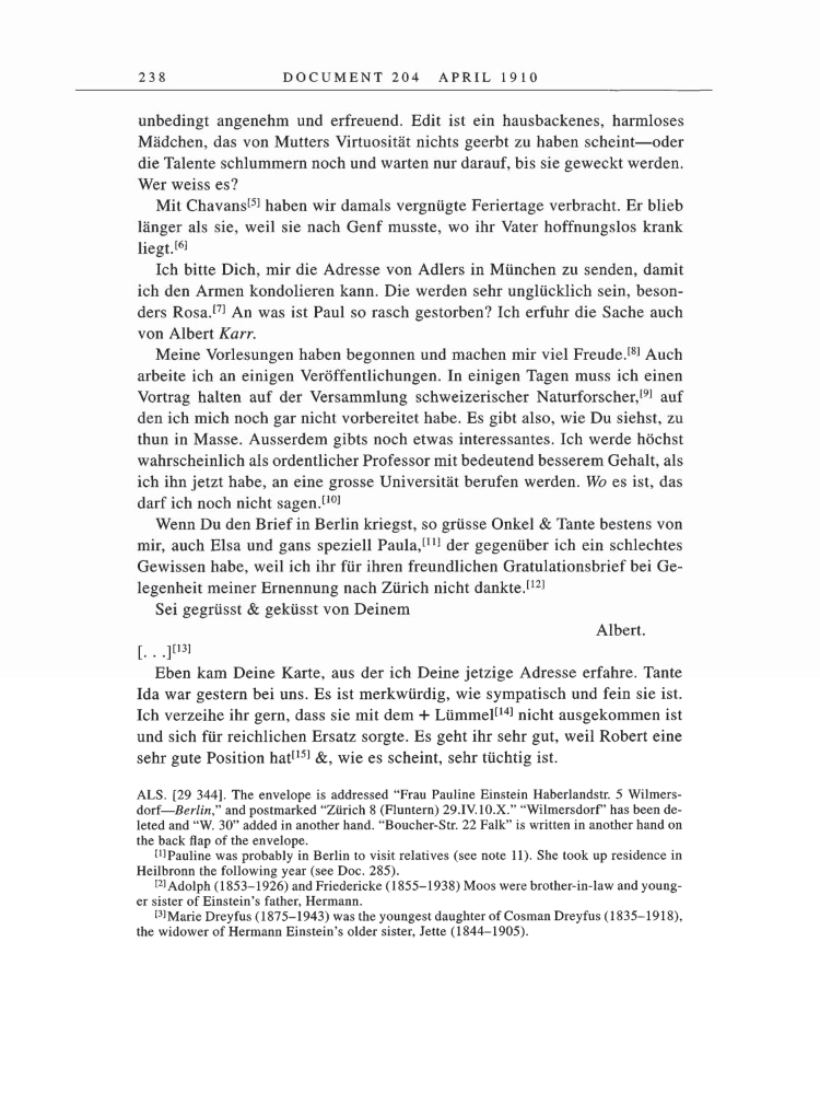 Volume 5: The Swiss Years: Correspondence, 1902-1914 page 238