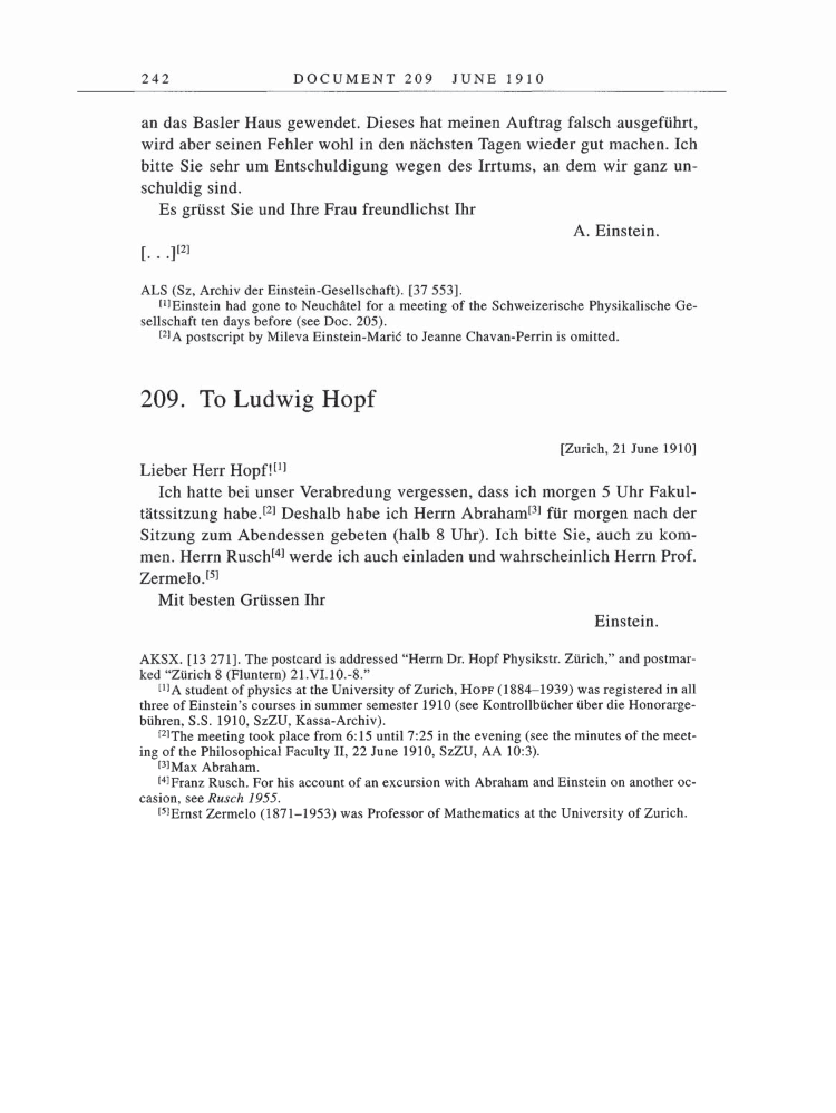 Volume 5: The Swiss Years: Correspondence, 1902-1914 page 242