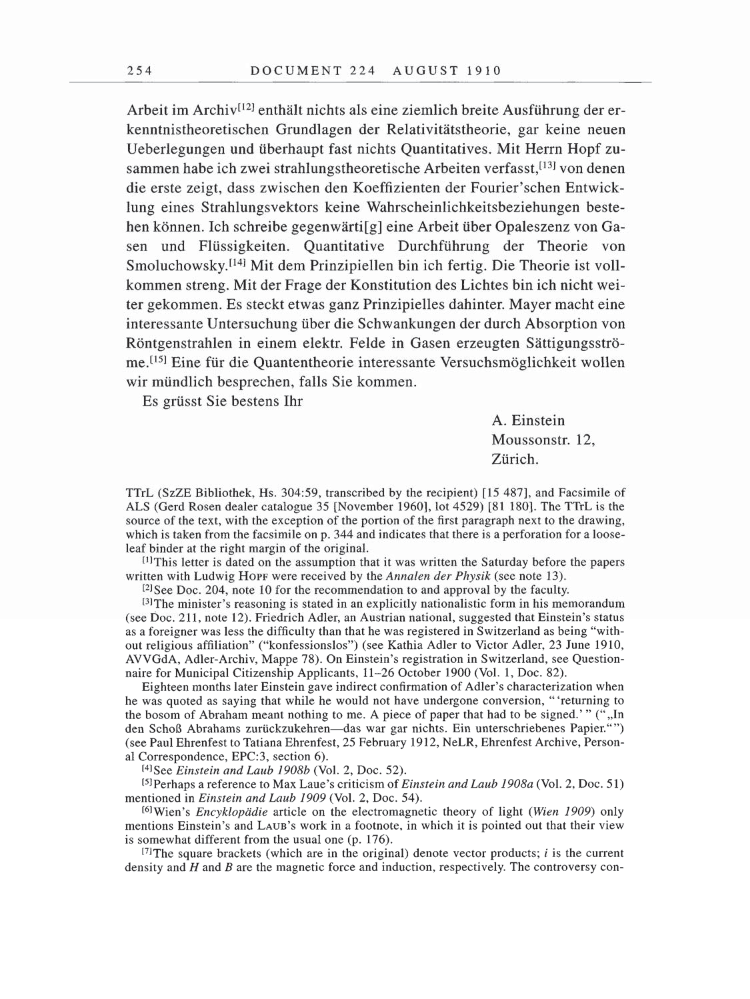 Volume 5: The Swiss Years: Correspondence, 1902-1914 page 254