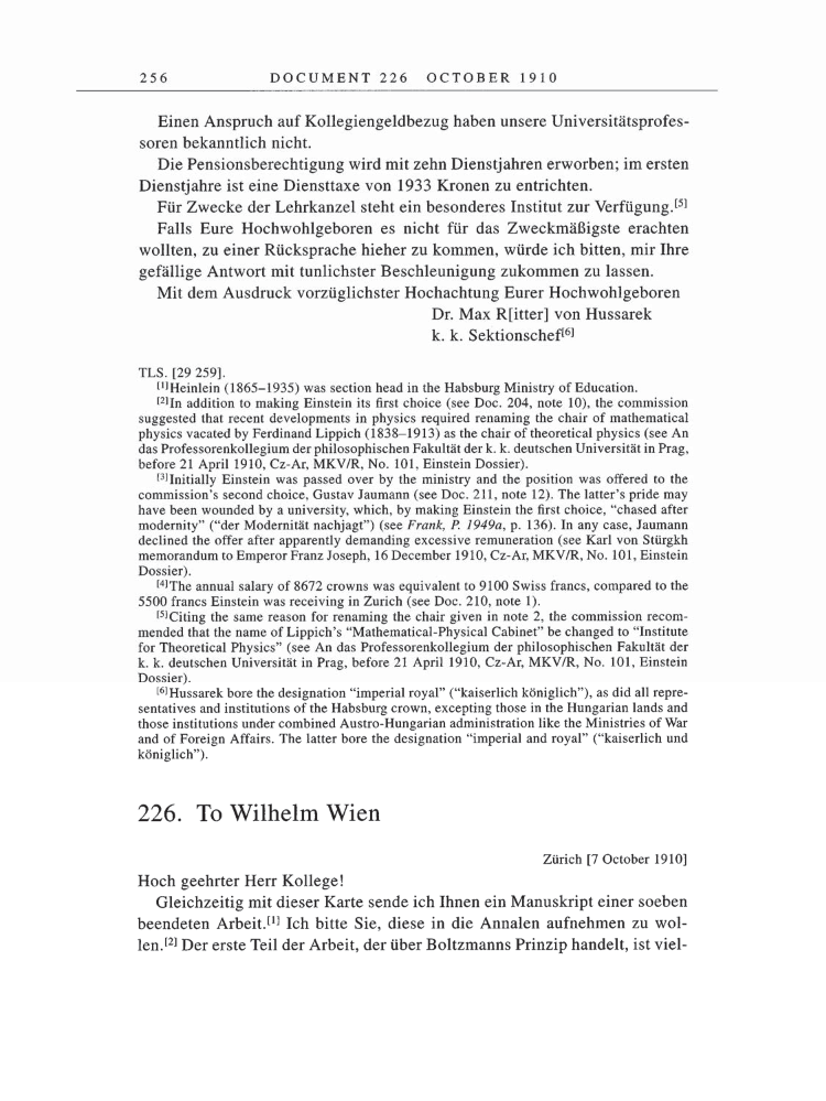 Volume 5: The Swiss Years: Correspondence, 1902-1914 page 256