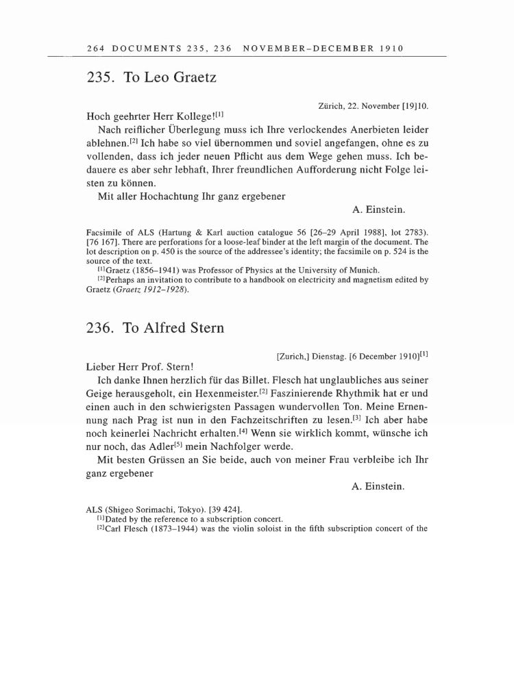 Volume 5: The Swiss Years: Correspondence, 1902-1914 page 264