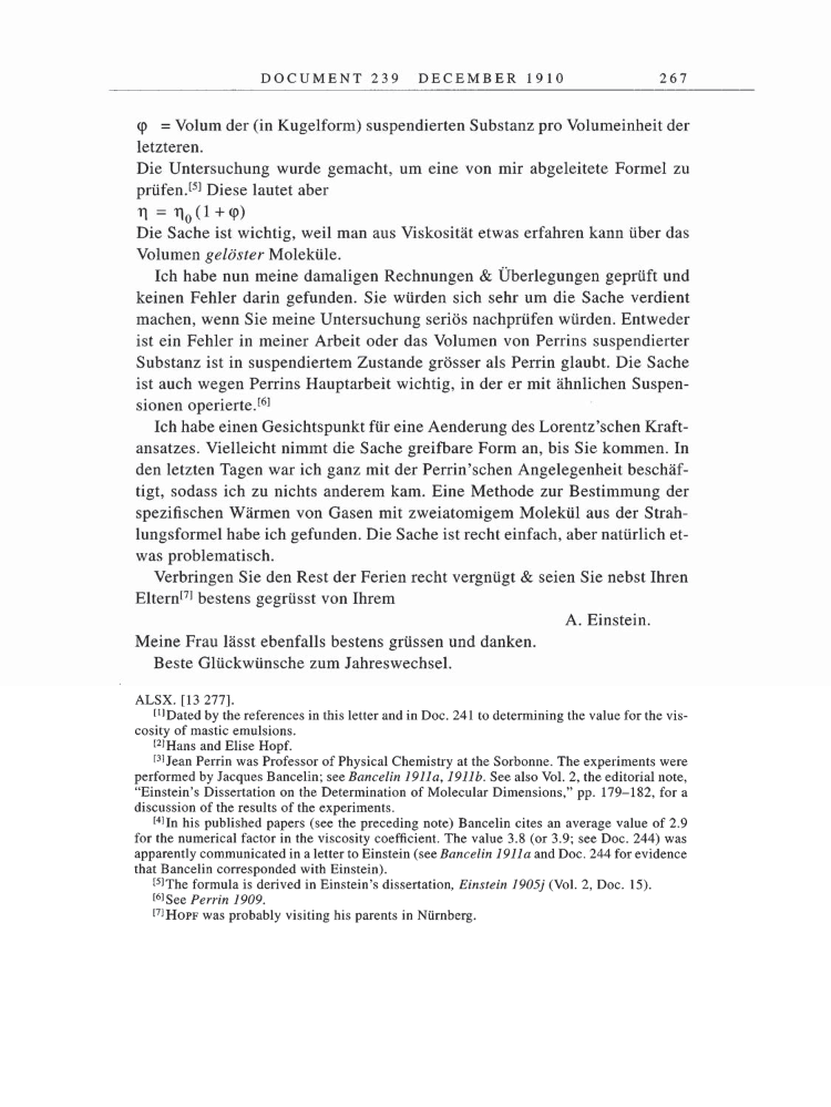 Volume 5: The Swiss Years: Correspondence, 1902-1914 page 267
