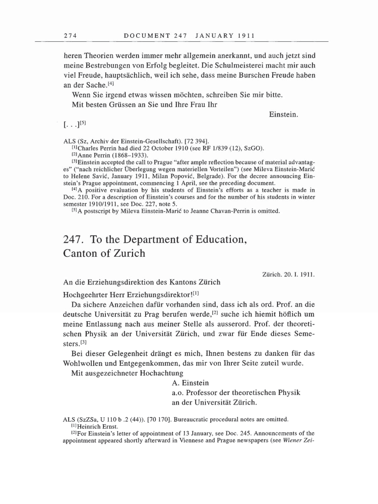 Volume 5: The Swiss Years: Correspondence, 1902-1914 page 274
