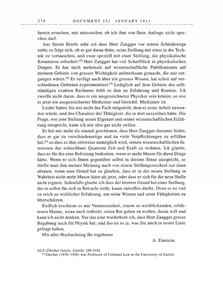 Volume 5: The Swiss Years: Correspondence, 1902-1914 page 278