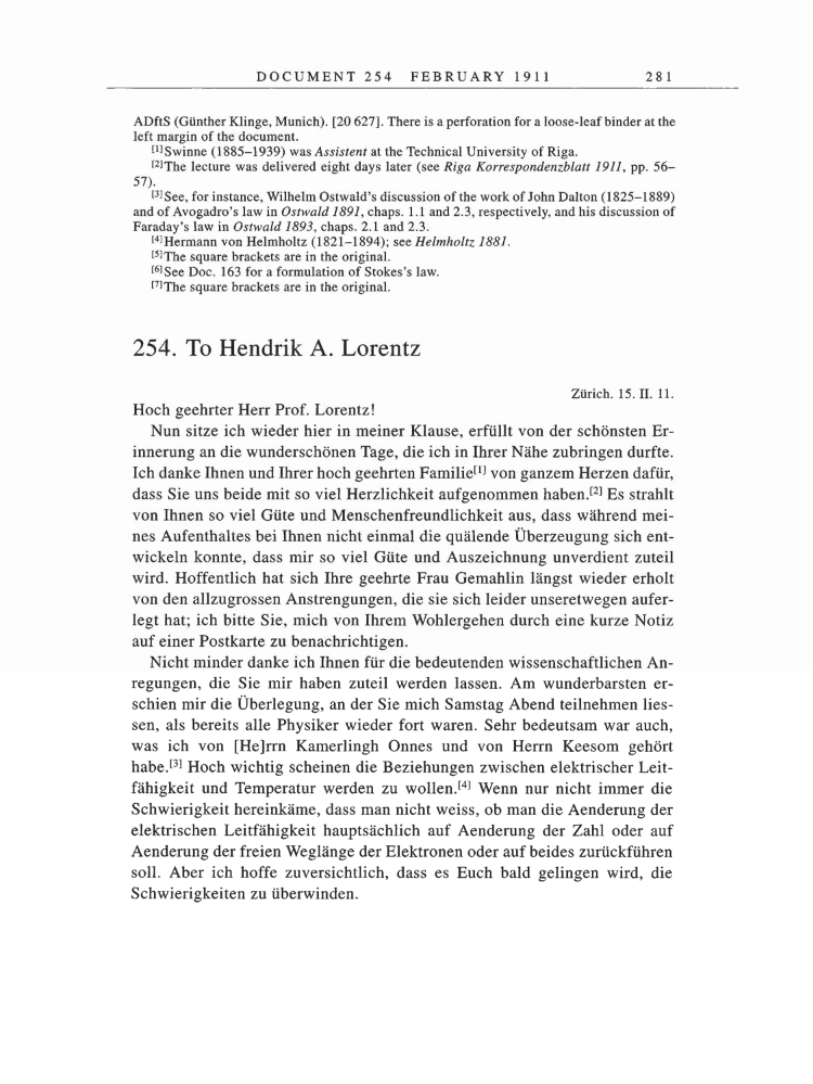 Volume 5: The Swiss Years: Correspondence, 1902-1914 page 281