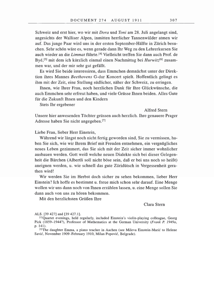 Volume 5: The Swiss Years: Correspondence, 1902-1914 page 307