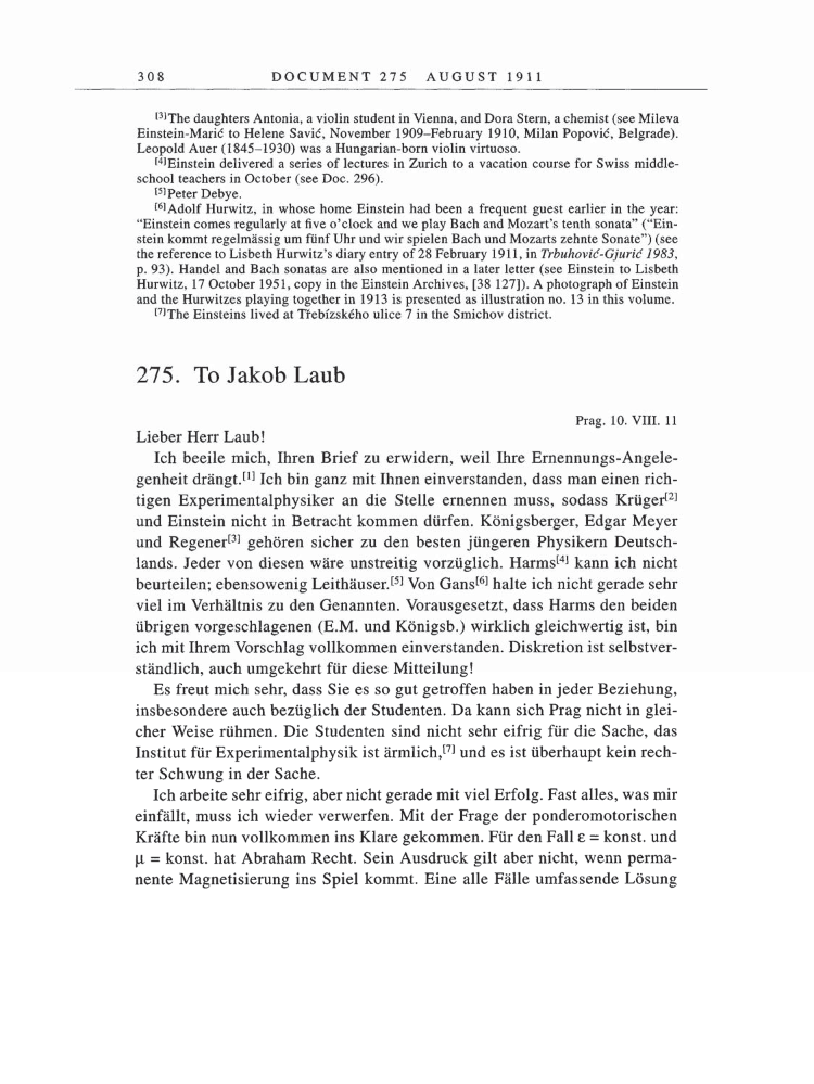 Volume 5: The Swiss Years: Correspondence, 1902-1914 page 308