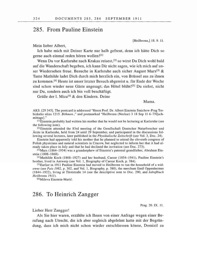 Volume 5: The Swiss Years: Correspondence, 1902-1914 page 324