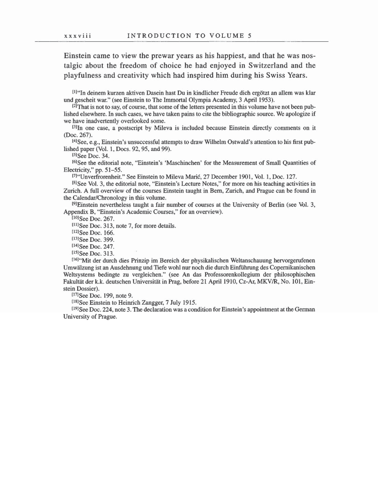 Volume 5: The Swiss Years: Correspondence, 1902-1914 page xxxviii