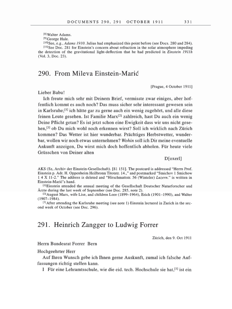 Volume 5: The Swiss Years: Correspondence, 1902-1914 page 331