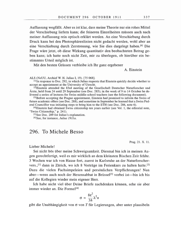 Volume 5: The Swiss Years: Correspondence, 1902-1914 page 337