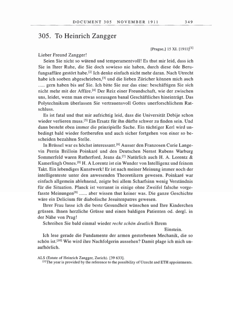 Volume 5: The Swiss Years: Correspondence, 1902-1914 page 349