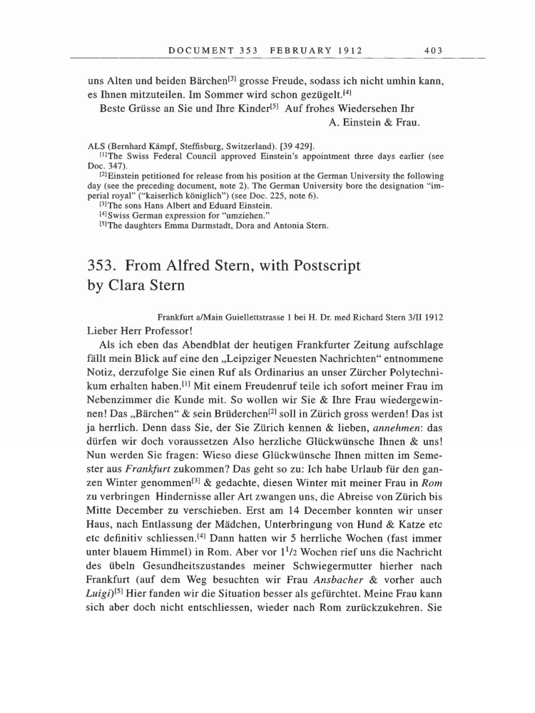 Volume 5: The Swiss Years: Correspondence, 1902-1914 page 403