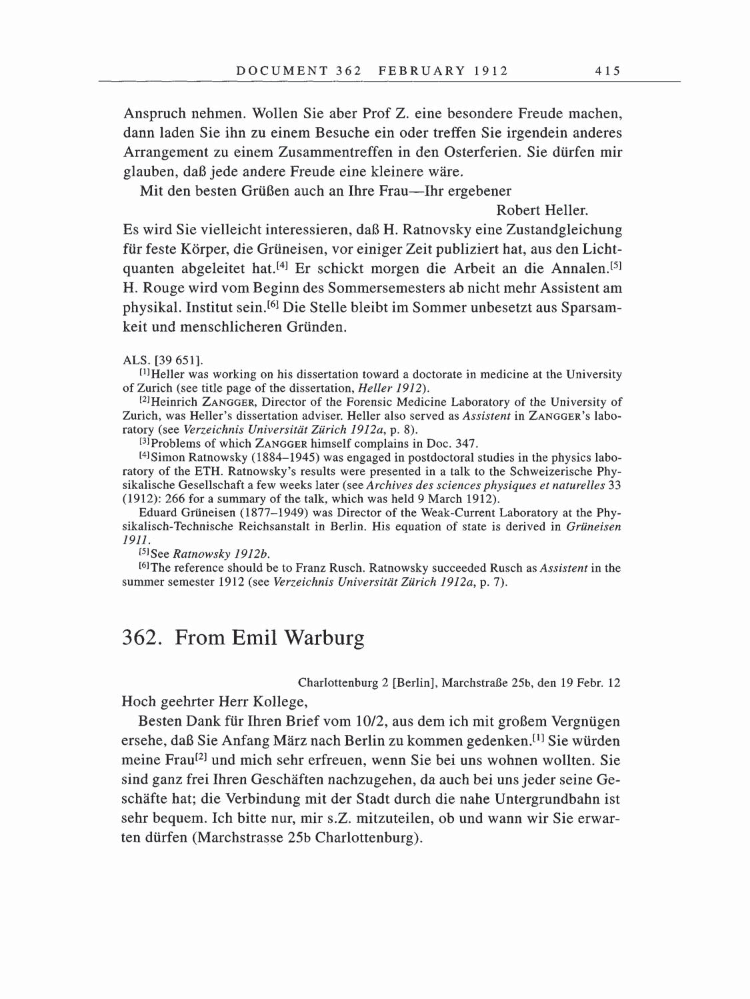 Volume 5: The Swiss Years: Correspondence, 1902-1914 page 415