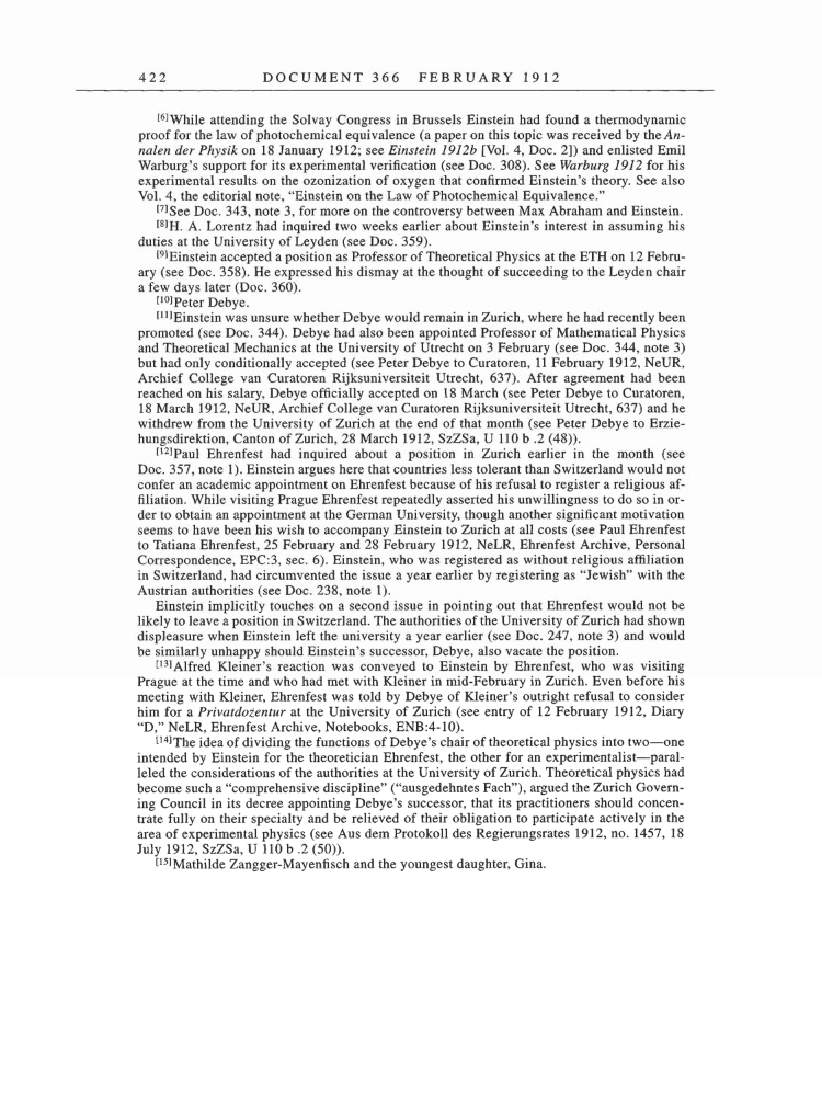 Volume 5: The Swiss Years: Correspondence, 1902-1914 page 422