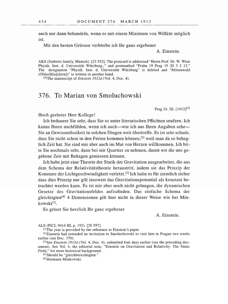 Volume 5: The Swiss Years: Correspondence, 1902-1914 page 434