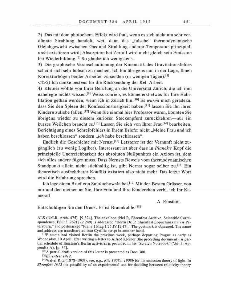 Volume 5: The Swiss Years: Correspondence, 1902-1914 page 451