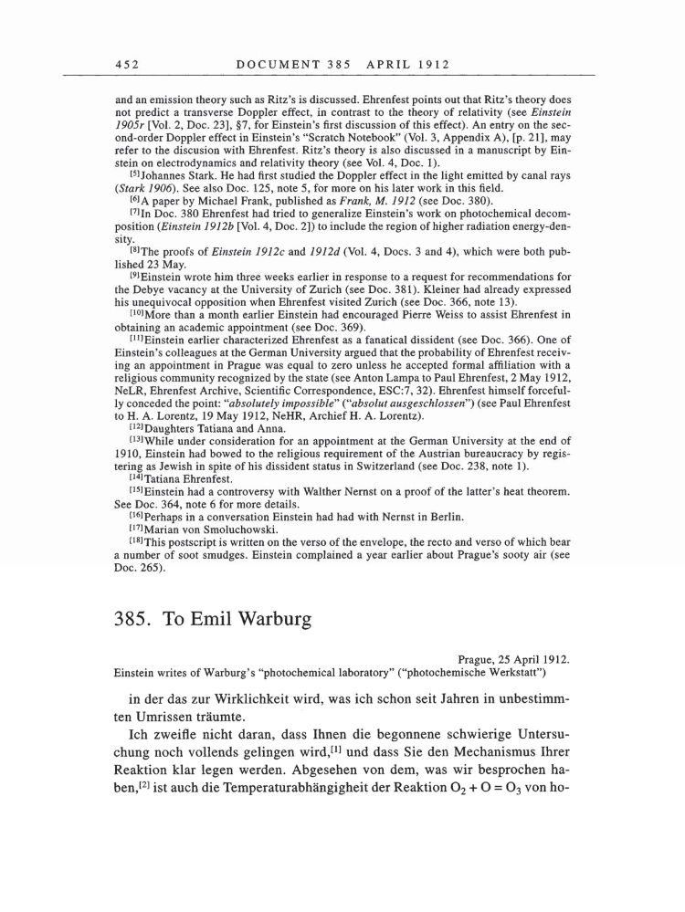 Volume 5: The Swiss Years: Correspondence, 1902-1914 page 452