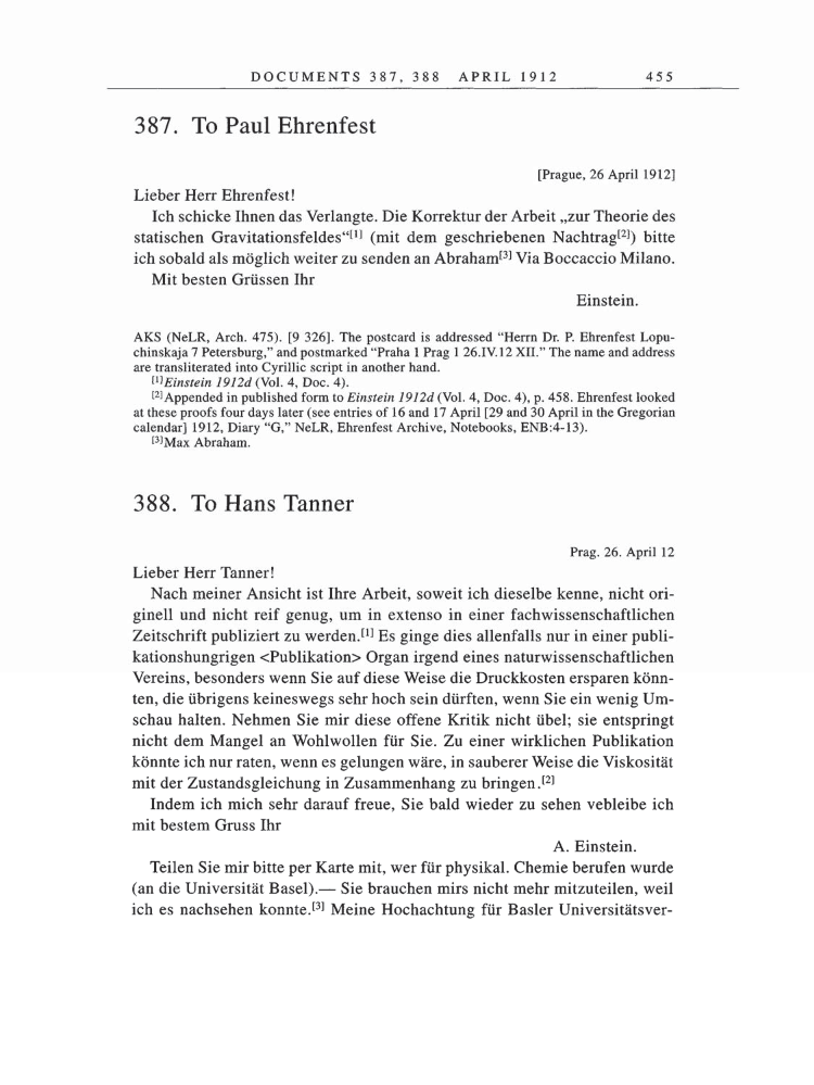 Volume 5: The Swiss Years: Correspondence, 1902-1914 page 455
