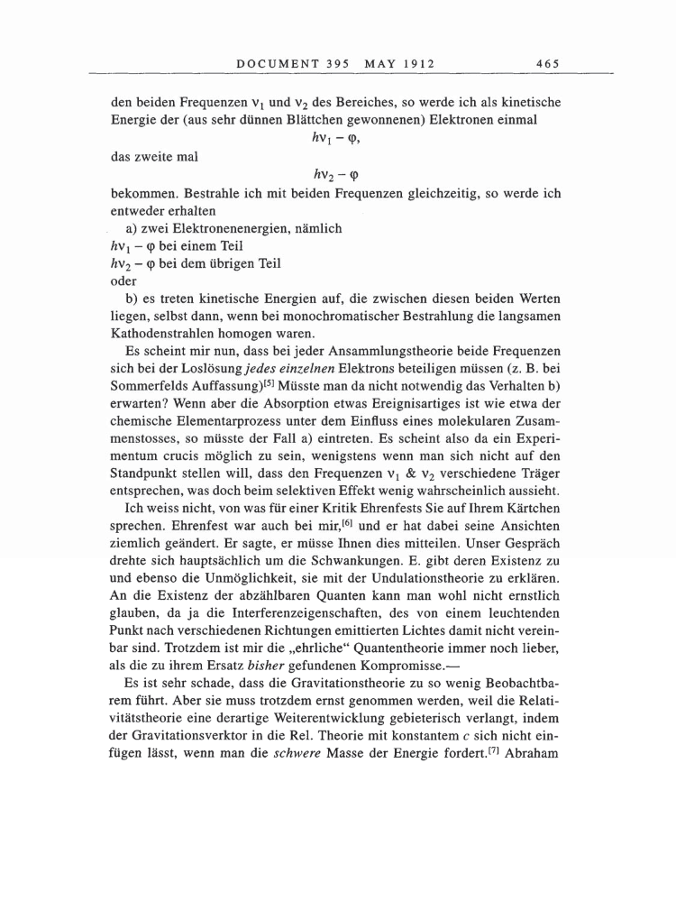 Volume 5: The Swiss Years: Correspondence, 1902-1914 page 465