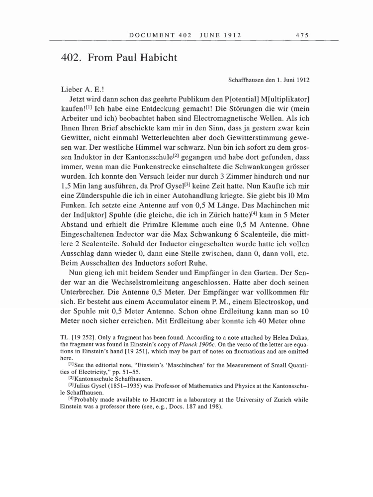 Volume 5: The Swiss Years: Correspondence, 1902-1914 page 475