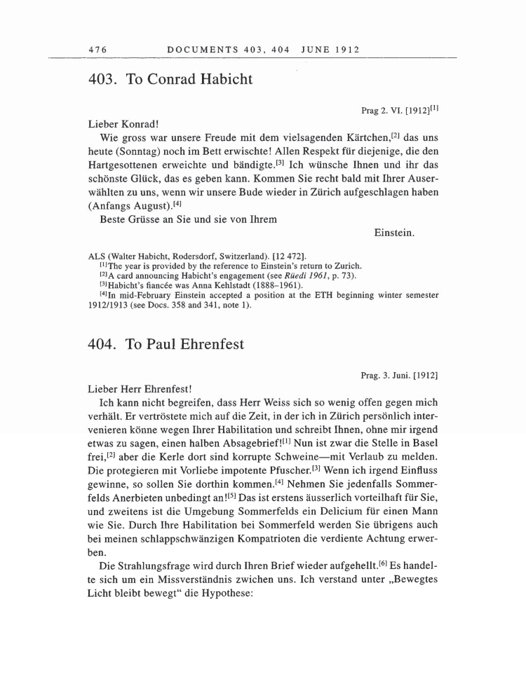 Volume 5: The Swiss Years: Correspondence, 1902-1914 page 476
