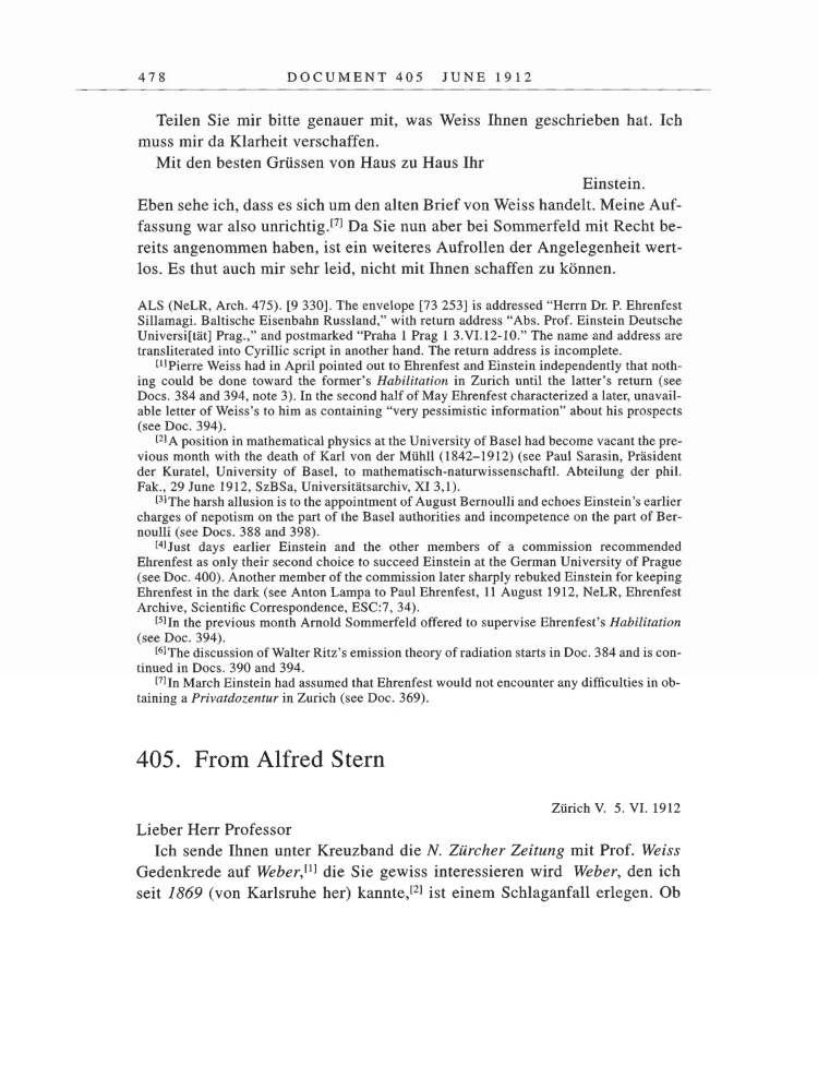 Volume 5: The Swiss Years: Correspondence, 1902-1914 page 478