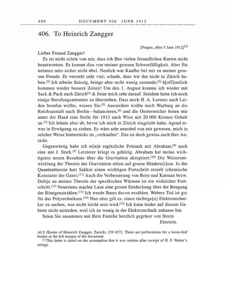 Volume 5: The Swiss Years: Correspondence, 1902-1914 page 480