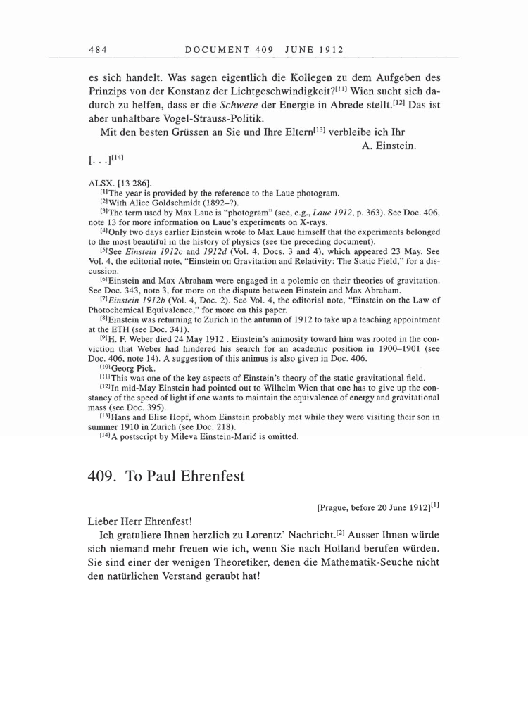 Volume 5: The Swiss Years: Correspondence, 1902-1914 page 484