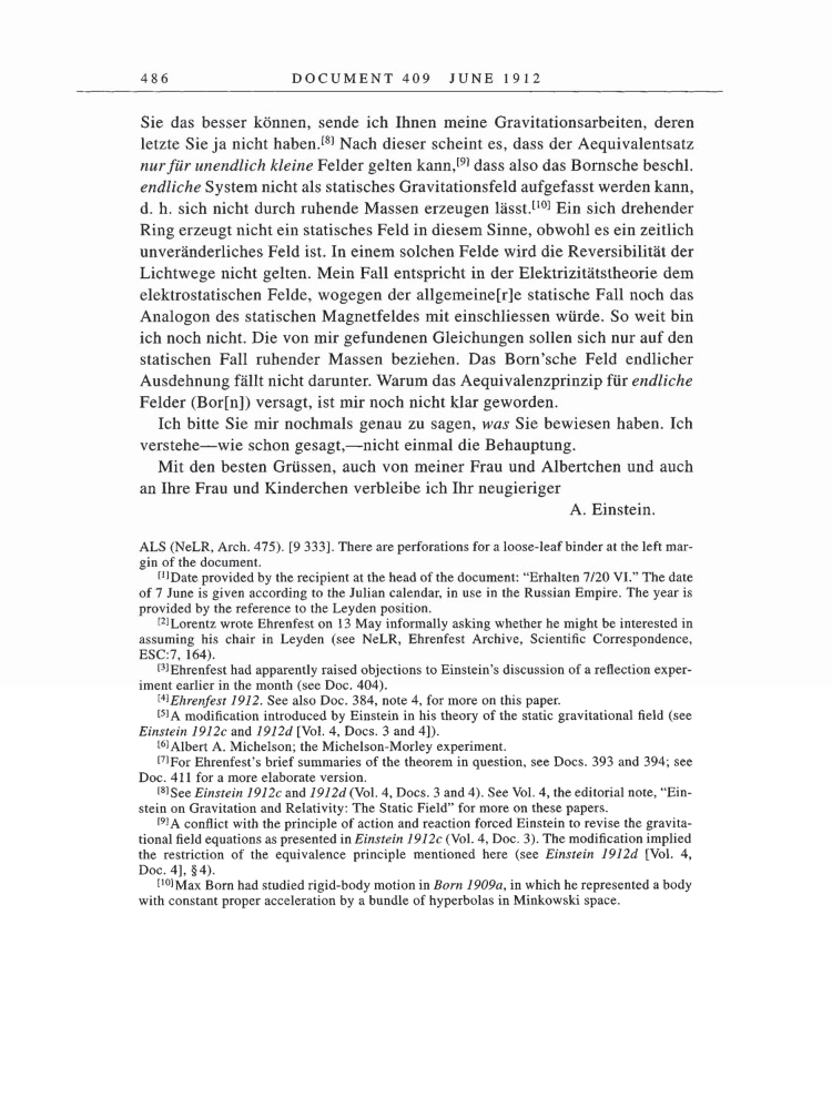 Volume 5: The Swiss Years: Correspondence, 1902-1914 page 486