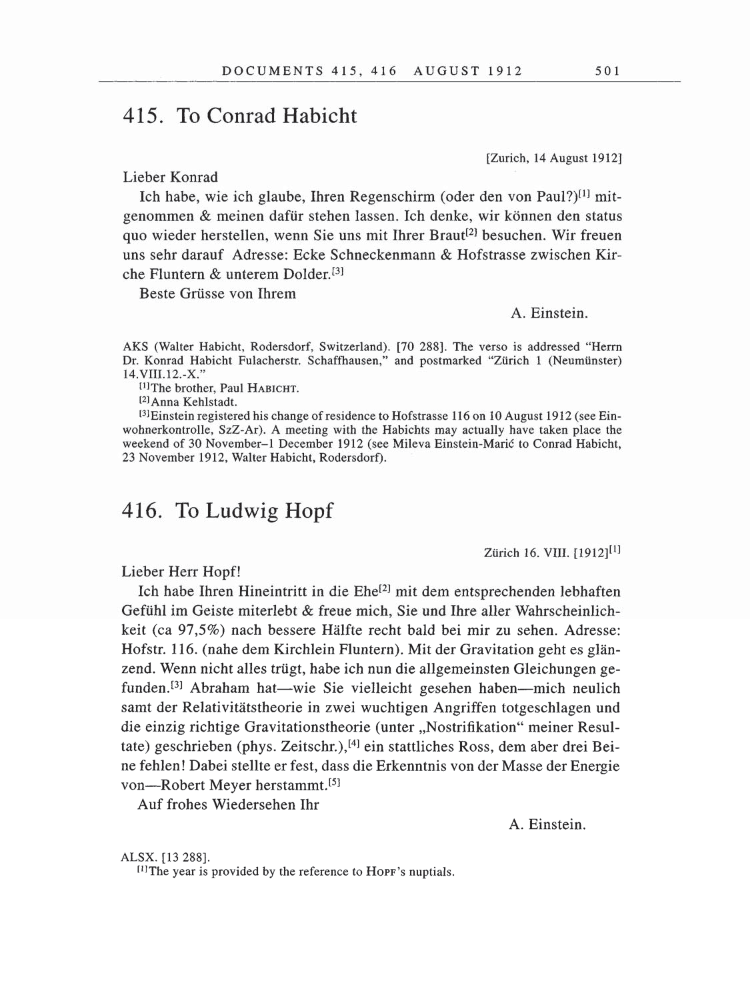 Volume 5: The Swiss Years: Correspondence, 1902-1914 page 501