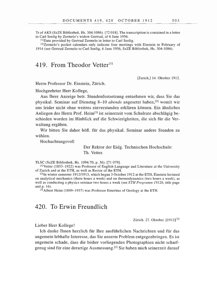 Volume 5: The Swiss Years: Correspondence, 1902-1914 page 503