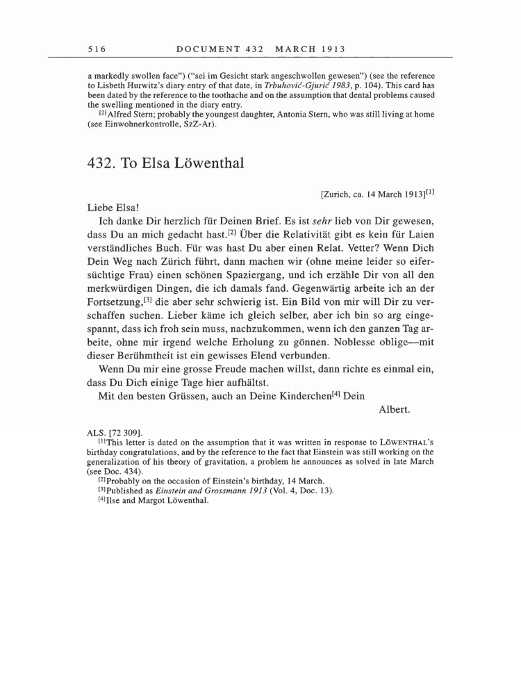 Volume 5: The Swiss Years: Correspondence, 1902-1914 page 516