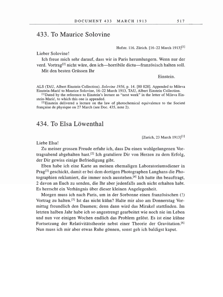 Volume 5: The Swiss Years: Correspondence, 1902-1914 page 517